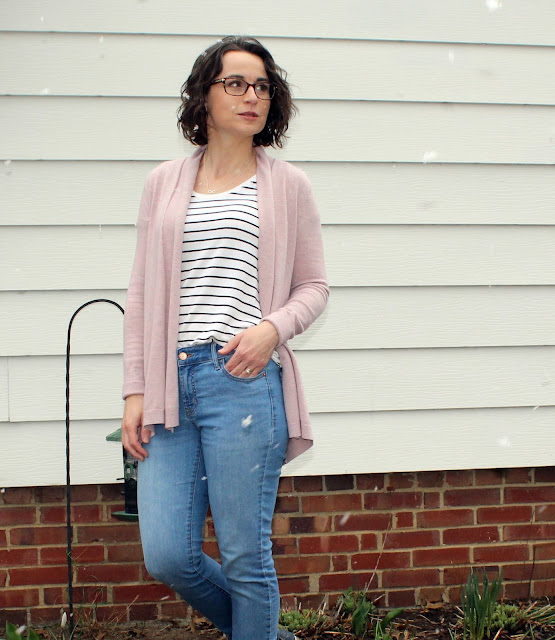 Ellibelle's Corner: Fashion Over Forty: Blush Pink Cardigan and Light ...