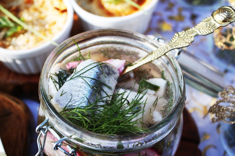 Inlagd sill - pickled herring,sau Hering marinat