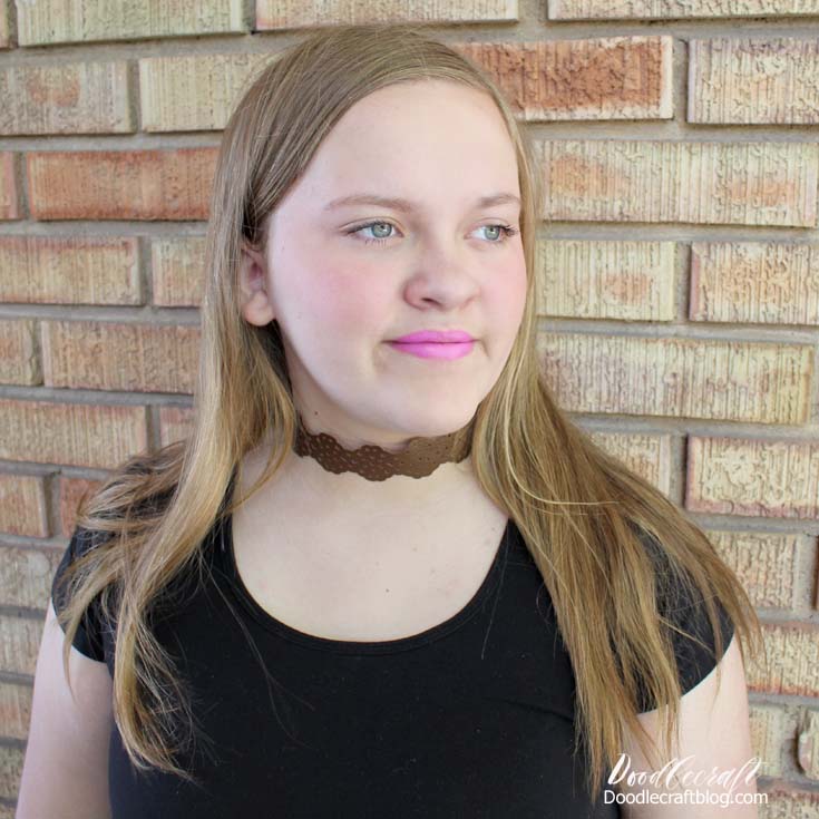 Cricut Explore Air 2 Leather Lace Choker Necklace!