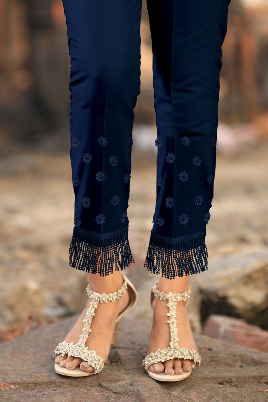 Krish Orchid - Bottom Wear: Cigarette pants for retro gals Grow up girls!  Try trendy cigarette pants instead of leggings or churidar. You feel same  fitting of churidar with no chudis. Cigarette