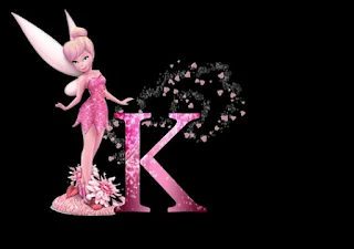 Abecedario con Tinker Bell en Rosa. Pink Tinker Bell Alphabet.