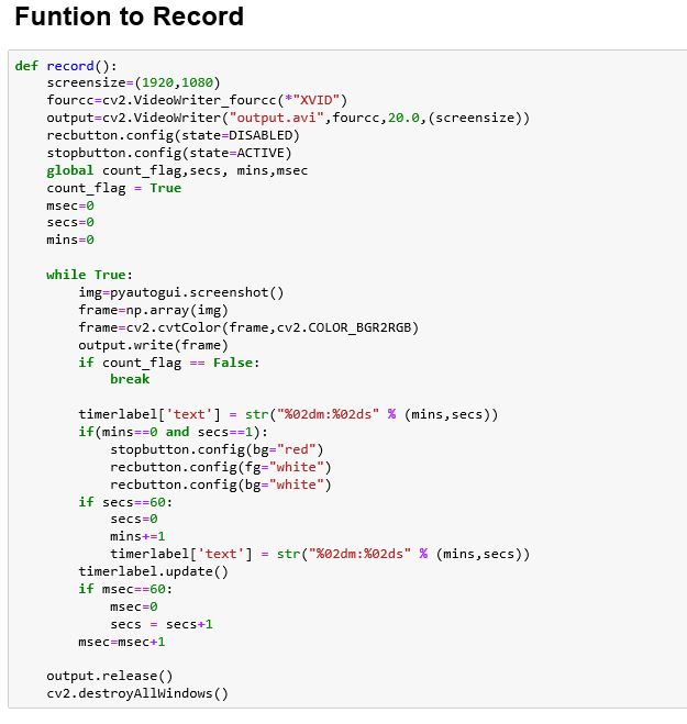 Screen Recording App Using Python
