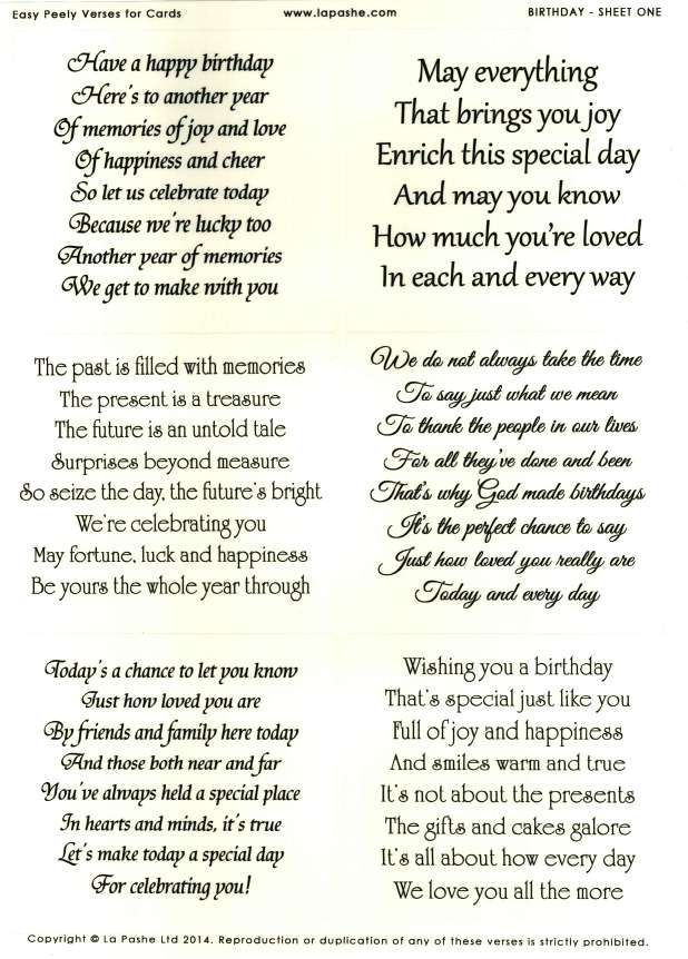 190 Free Birthday Verses For Cards 2020 Greetings And Poems For
