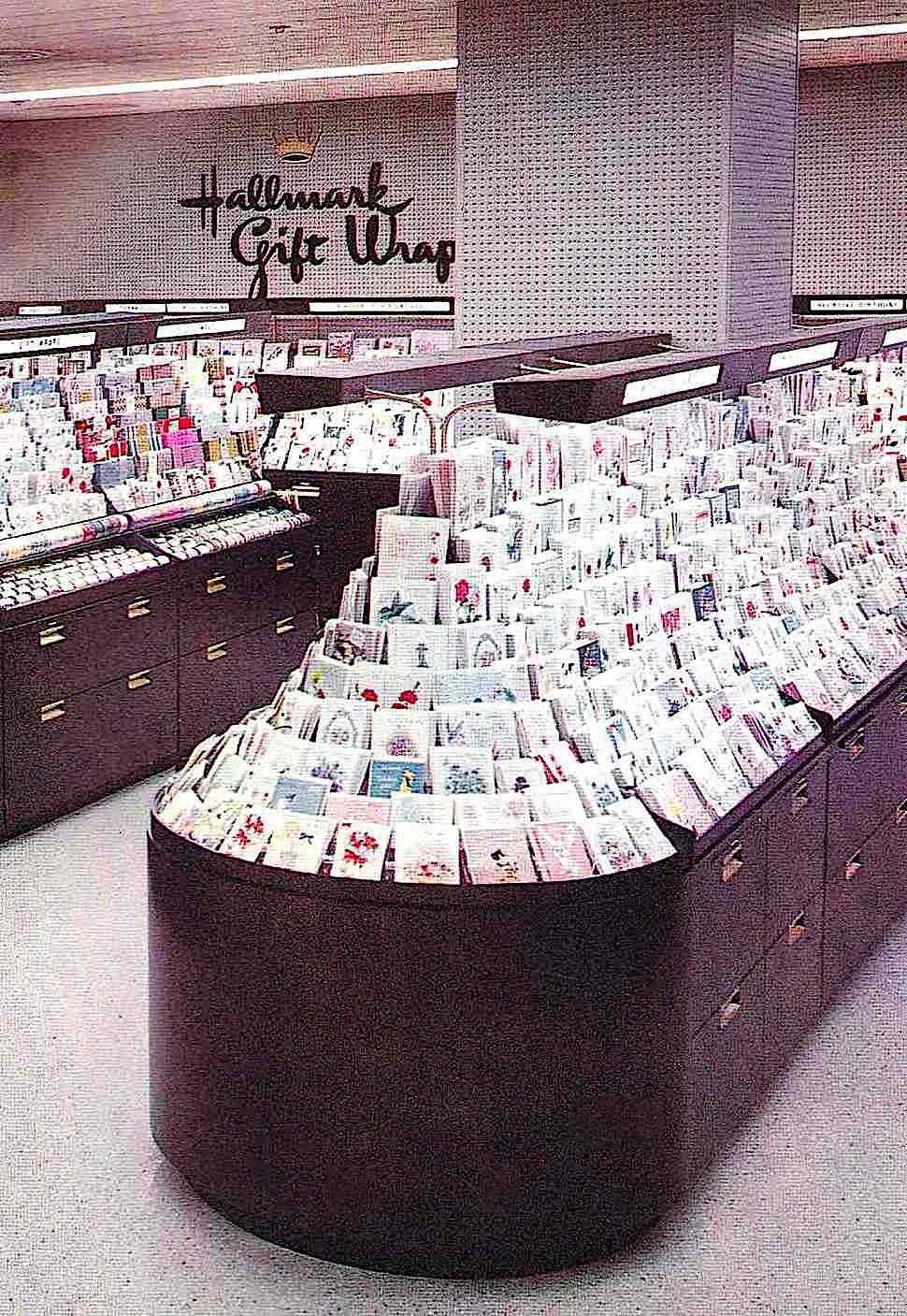 Hallmark store 1958 a Hallmark store 1958 showing aisle and island