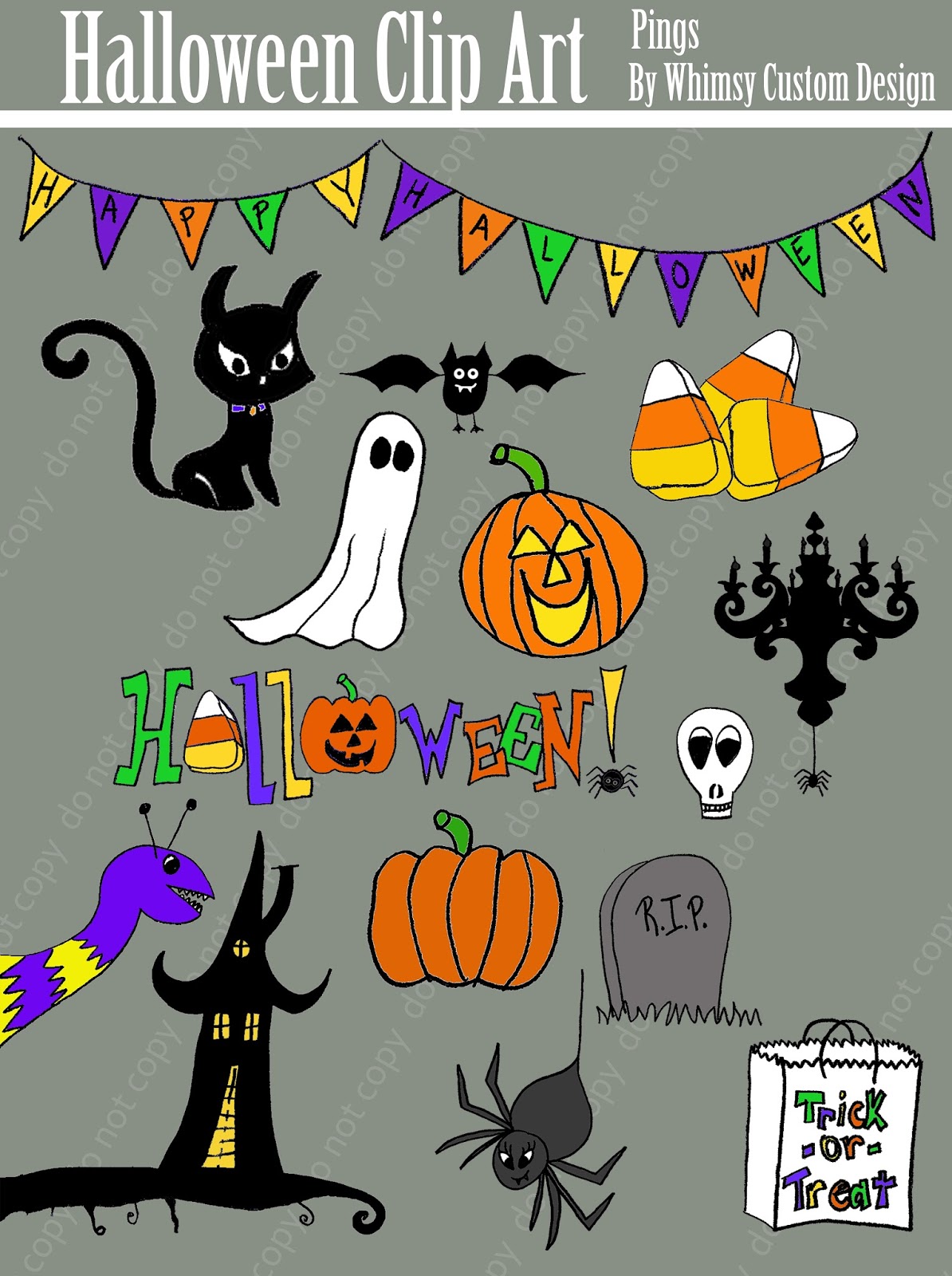 {Freebie} Halloween Hand Drawn Clip Art Set - Tips from a Typical Mom