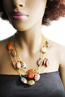 large statement natural stone necklace