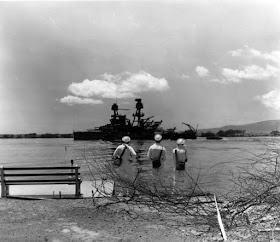 Battleship USS Nevada leaves Pearl Harbor after temporary repairs worldwartwo.filminspector.com