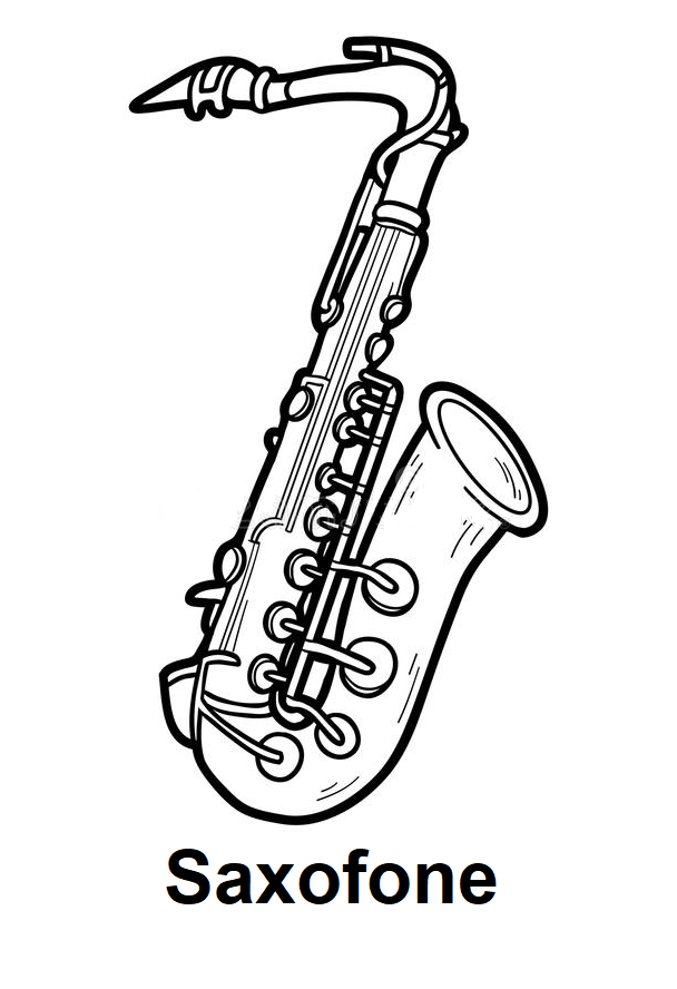 Blog de Geografia Saxofone Desenho para Imprimir e Colorir