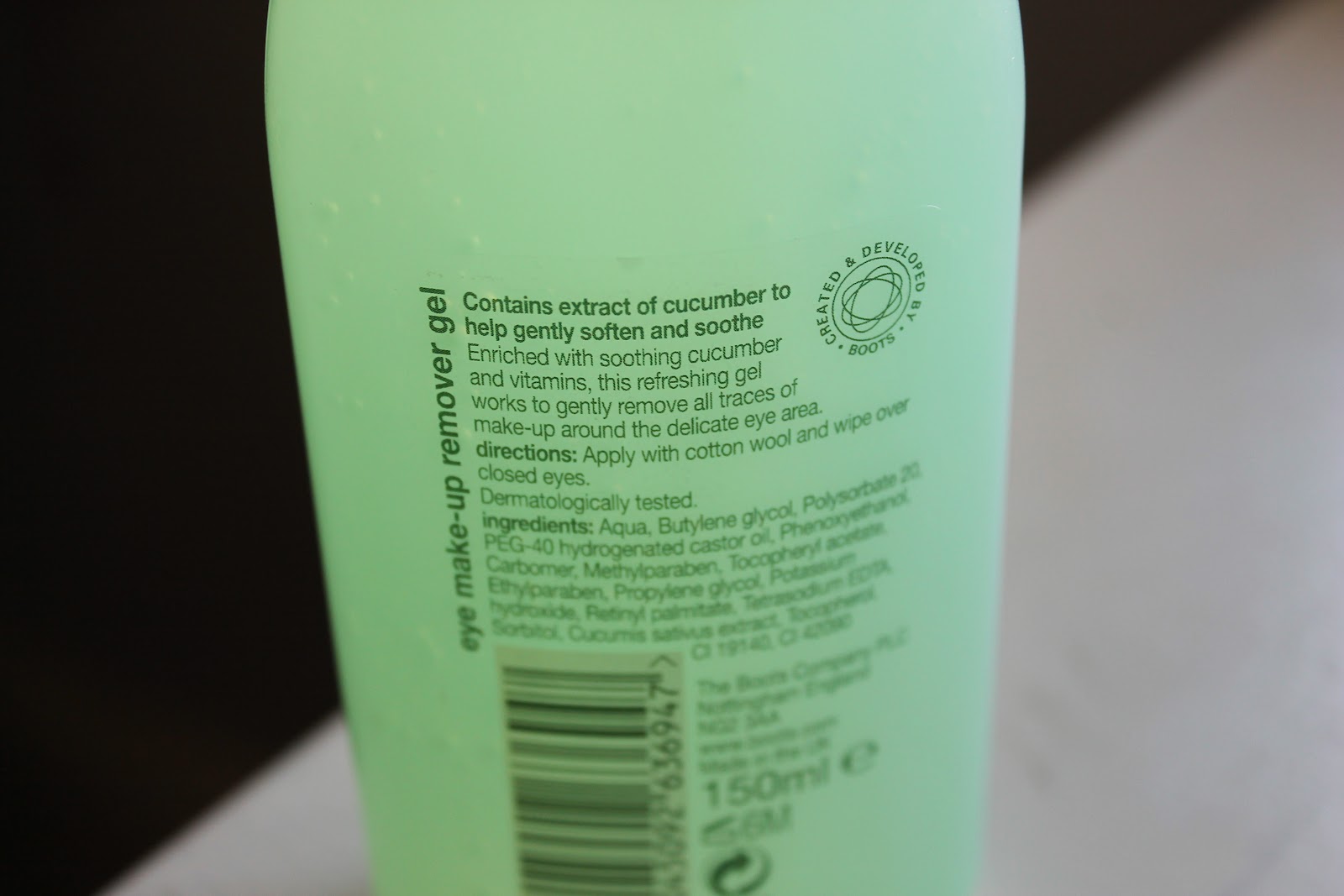 Boots Cucumber Eye Makeup Remover Gel Review BethMayBlogs Beauty