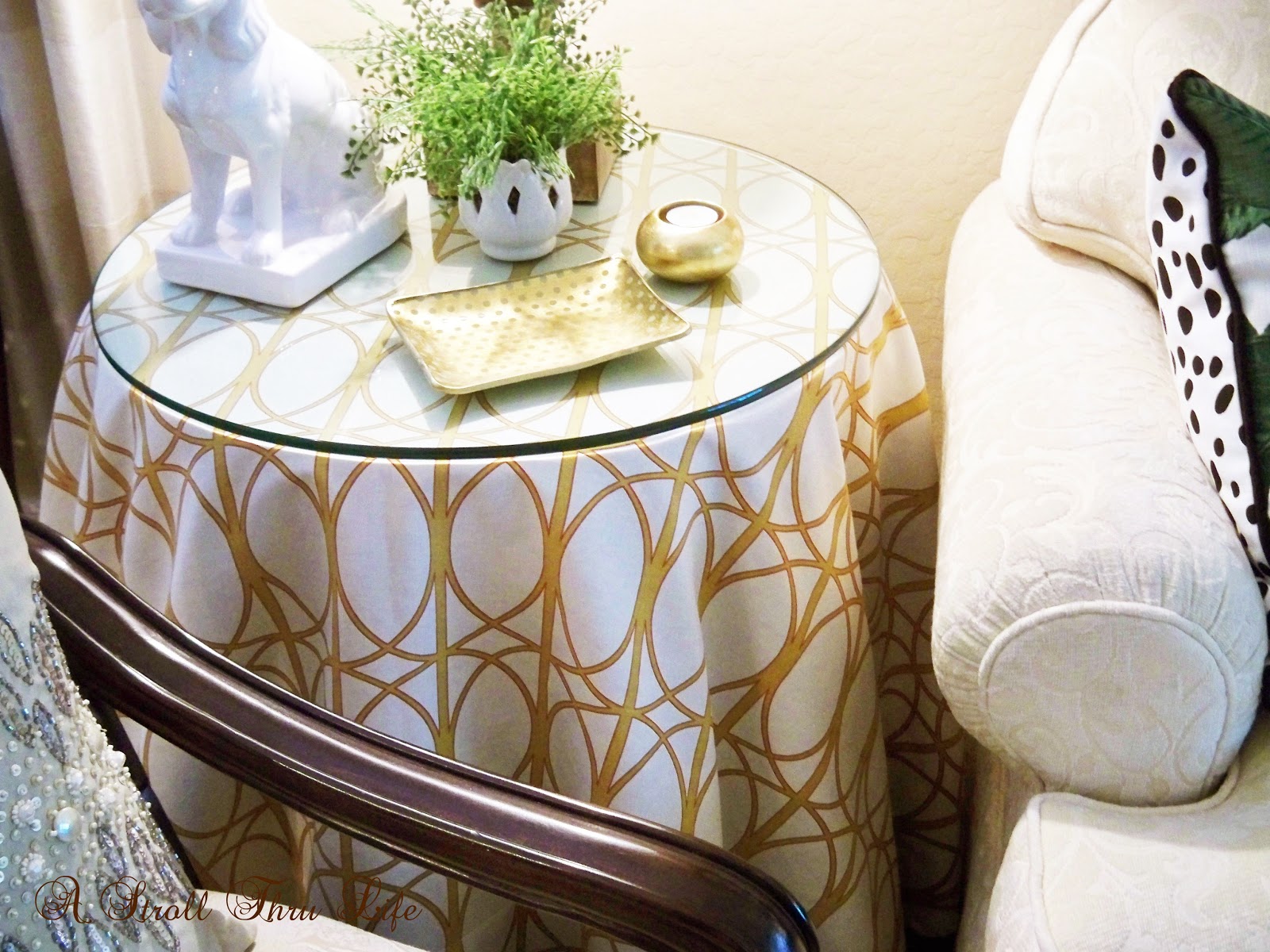 How To Make & Decorate With A Round Skirted Table A Stroll Thru Life