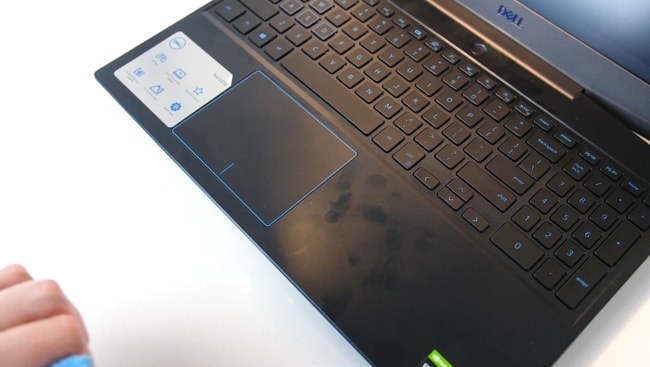 The interior is a fingerprint magnet. But, the smooth surface allows to clean it easily.