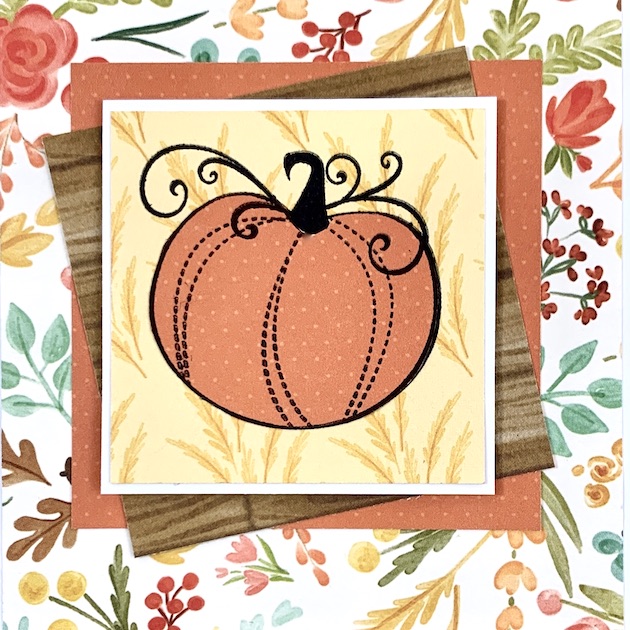 Fall Handmade Card with Stamping Technique & Pumpkin