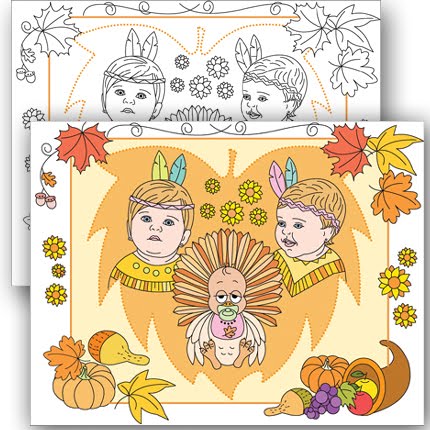 THANKSGIVING * CUSTOM COLORING PAGE