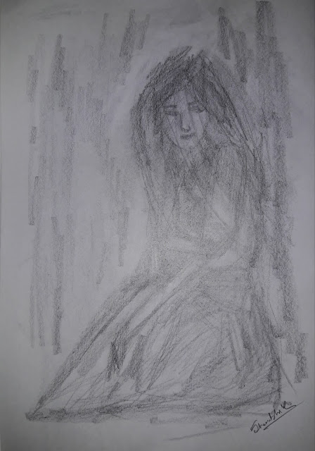 village woman drawing