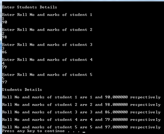 Array of Structures in C with example - Techabaya