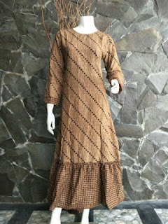 Gamis Batik Sogan Solo Motif Parang