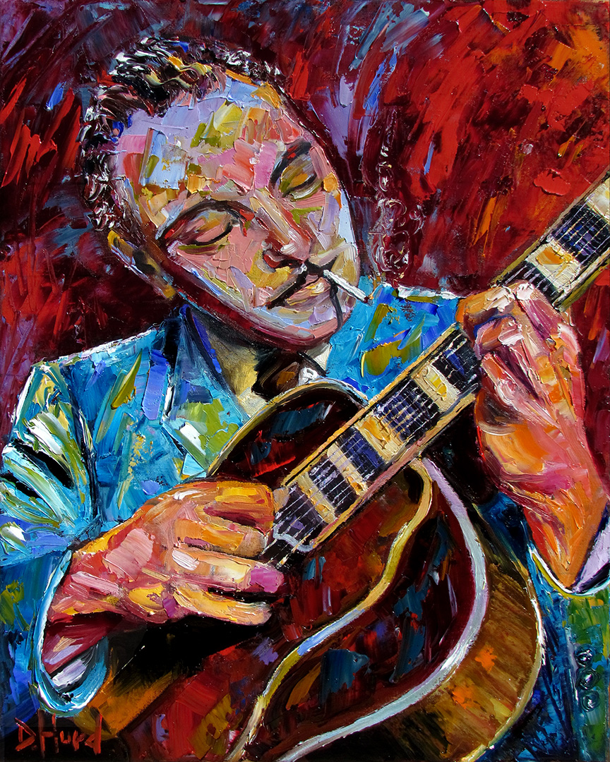 Debra Hurd Original Paintings AND Jazz Art Django Reinhardt Painting
