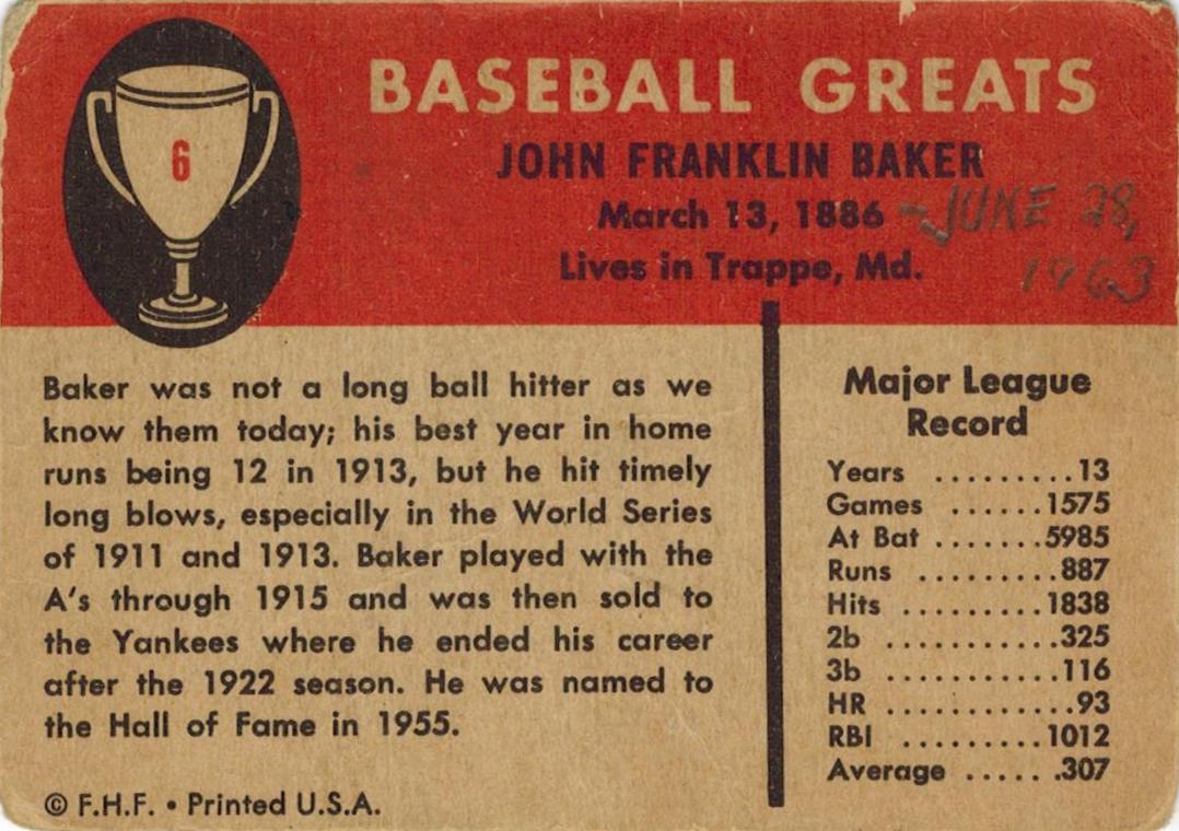 baseball fans, including one who thought to pencil Home Run Baker's da...
