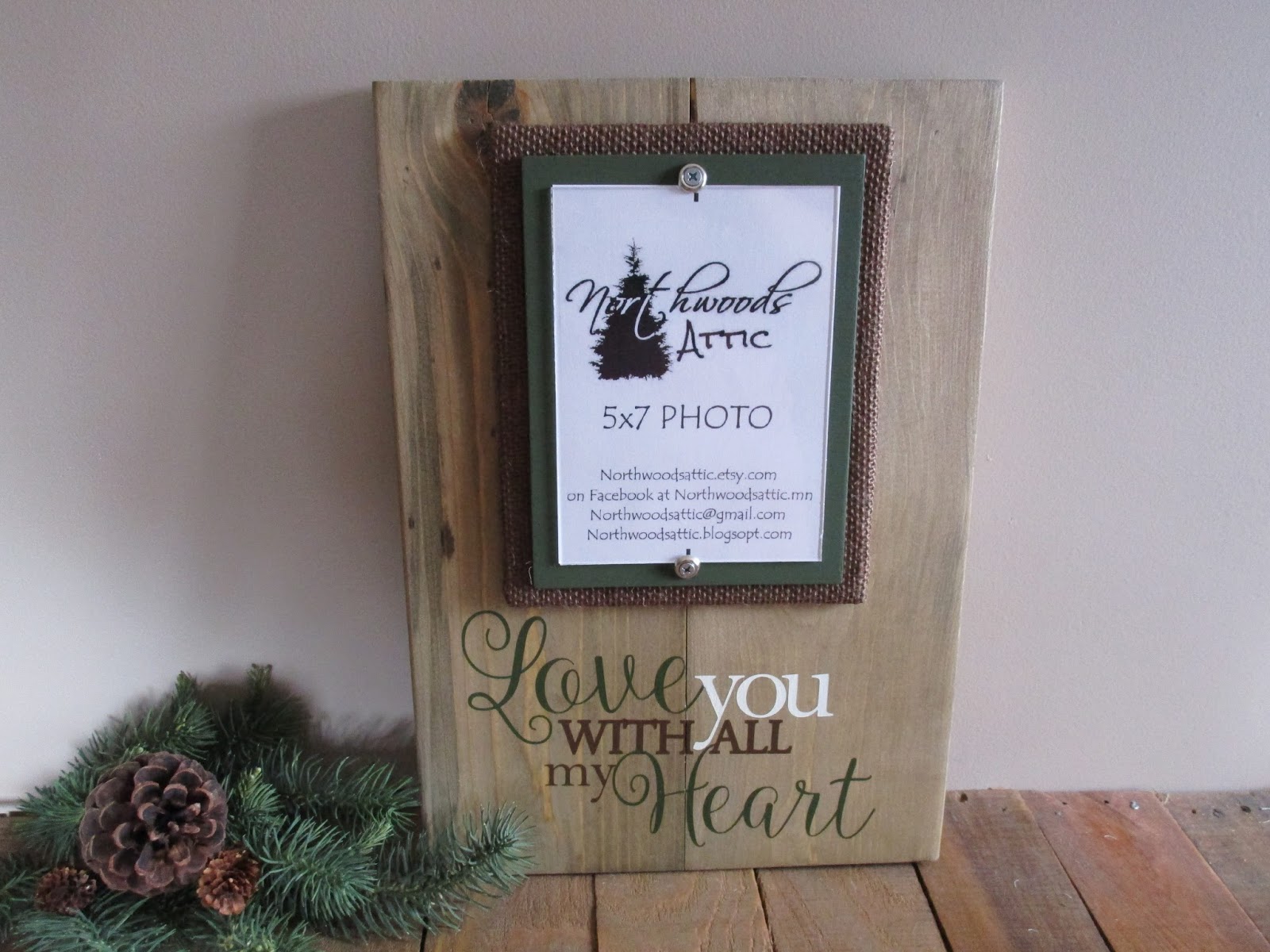 Northwoods Attic Pine Wood Picture Frames 4x6" and 5x7" Photo Frames