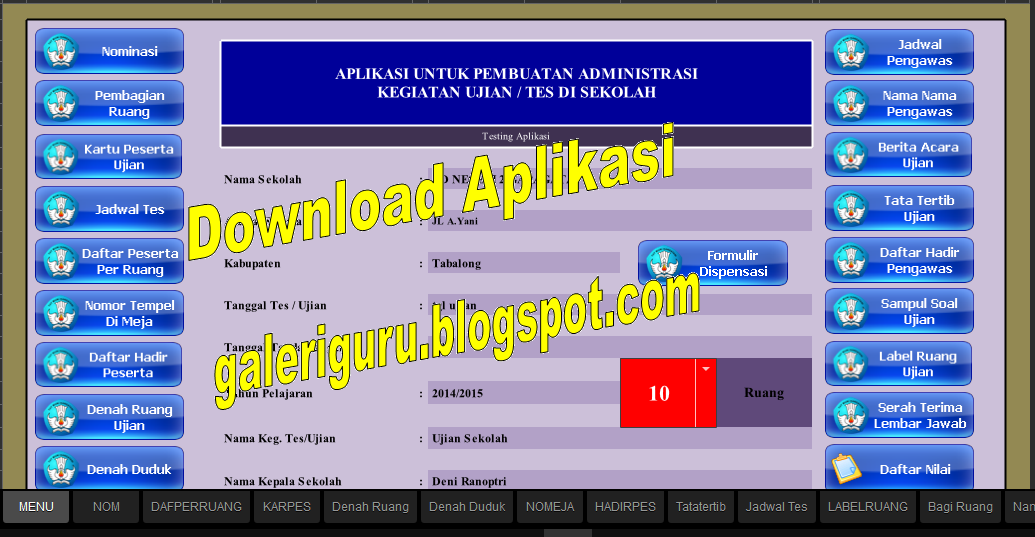 Update Unduh Aplikasi Administrasi Ujian Nasional/Ujian 