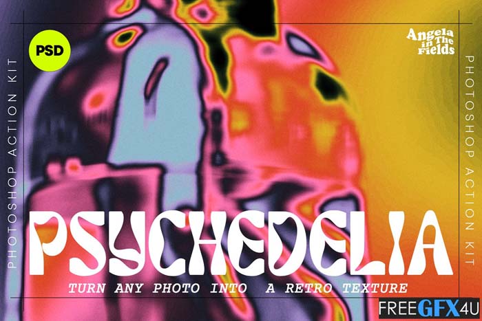 Psychedelic Texture Kit Photoshop PSD Action