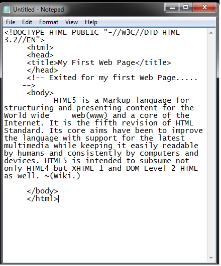 HTML5 / HTML - World ||: Your First Web Page.