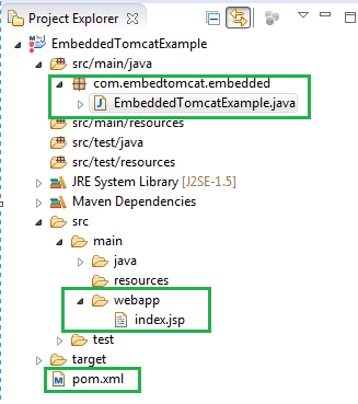 Create a java web application using embedded tomcat