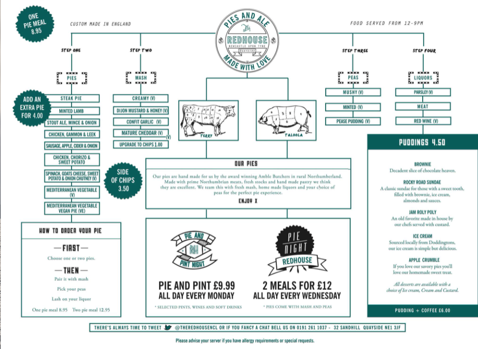 The Redhouse A Pie & Mash Pub in Newcastle Visit Newcastle