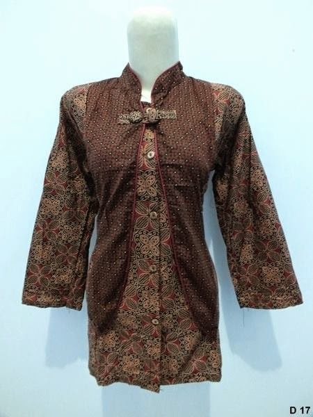  Model  baju  batik queena atasan  untuk  kuliah  lengan panjang 