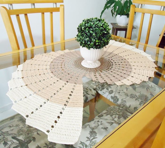 grafico de caminho de mesa em croche espiral
