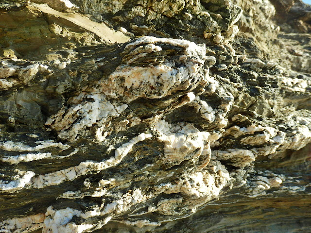 Carlyon Bay, Cornwall, close up detail of cliifs