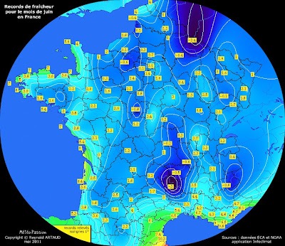 Carte de L'ensoleillement Juin