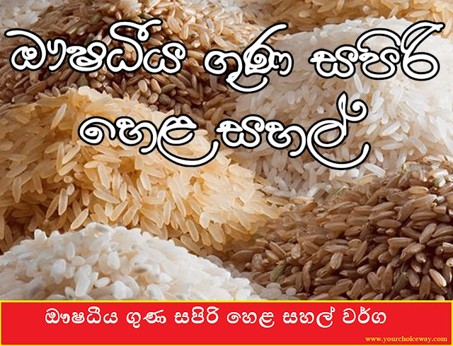 ලෙඩ අඩු කරන් නිරෝගිව ඉන්න - ඖෂධීය ගුණ සපිරි හෙළ සහල් වර්ග 🌾🌾✅🌾 (Hela Sahal [Rice]) - Your Choice Way