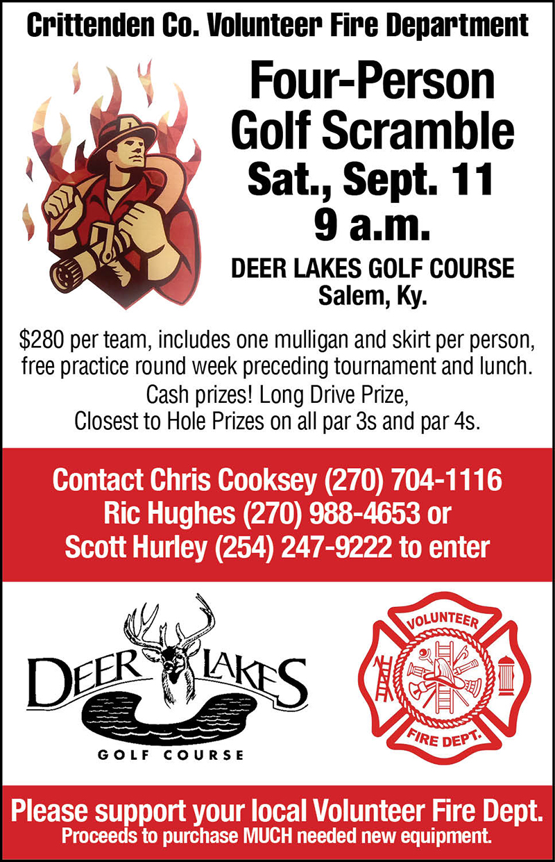 The Press Online Golf tournament Sept. 11 benefits fire department