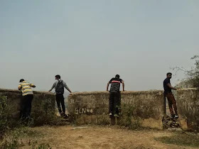Group of friends gathering at the designated meeting point