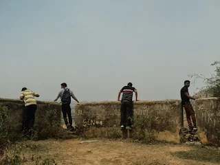 Group of friends gathering at the designated meeting point