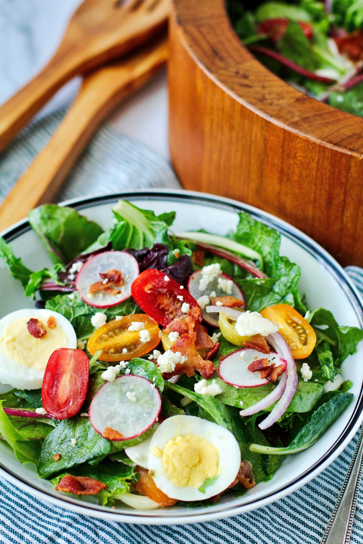 Wilted Mixed Green Salad with Bacon and Blue Cheese Karen's Kitchen