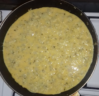 Voici la recette de l'omelette au fromage râpé et au chou-fleur du blog les recettes de cindy