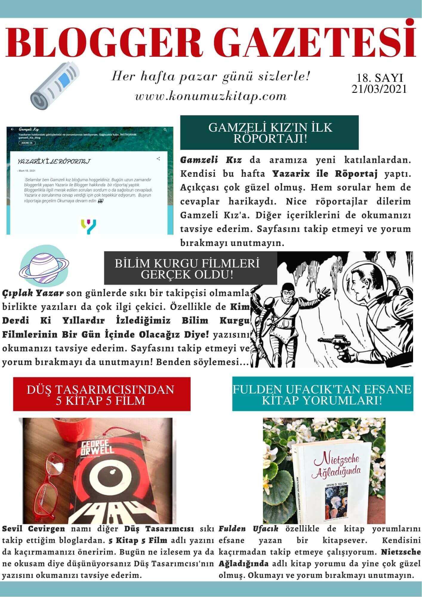 Blogger Gazetesi 18. Sayı Konumuz Kitap