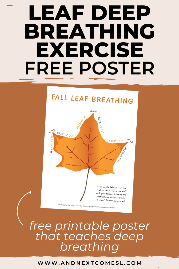 Free printable poster for a fall deep breathing technique