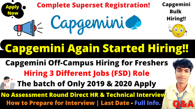 Capgemini 3 Off Campus Recruitment 2021