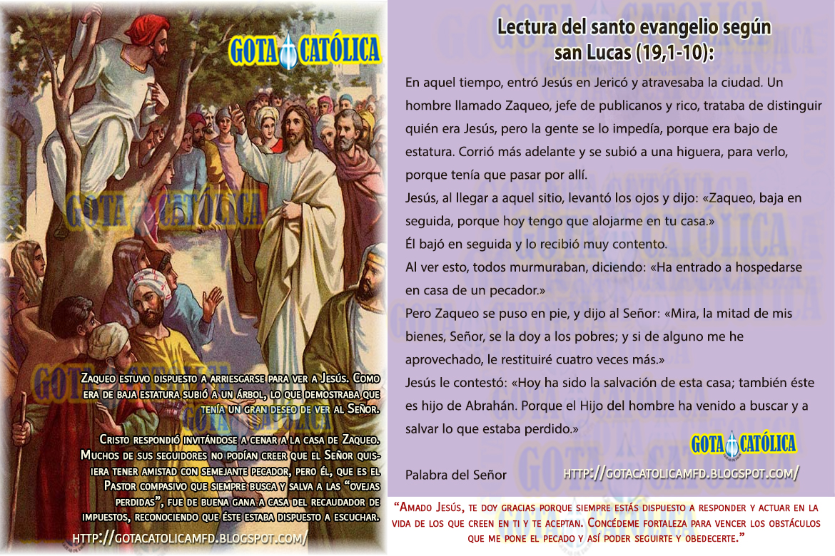GOTA CatólicaGotas de Dios Lecturas del Martes de la 33ª semana del