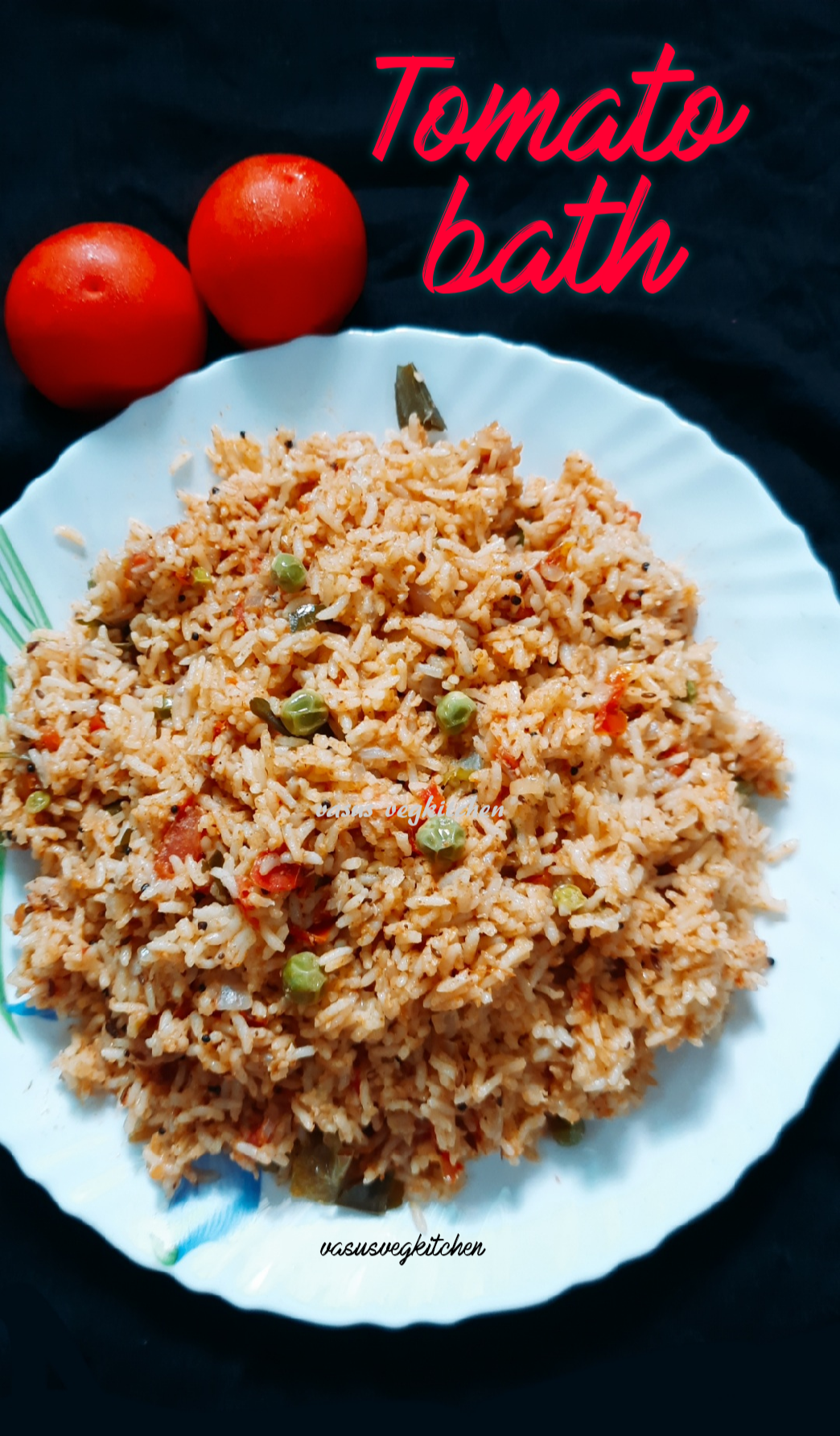 Vasusvegkitchen Tomato bath Karnataka style tomato pulao