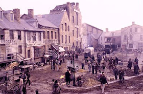 Gangs of New York was shot almost entirely on sets built by Dante Ferretti at Cinecittà