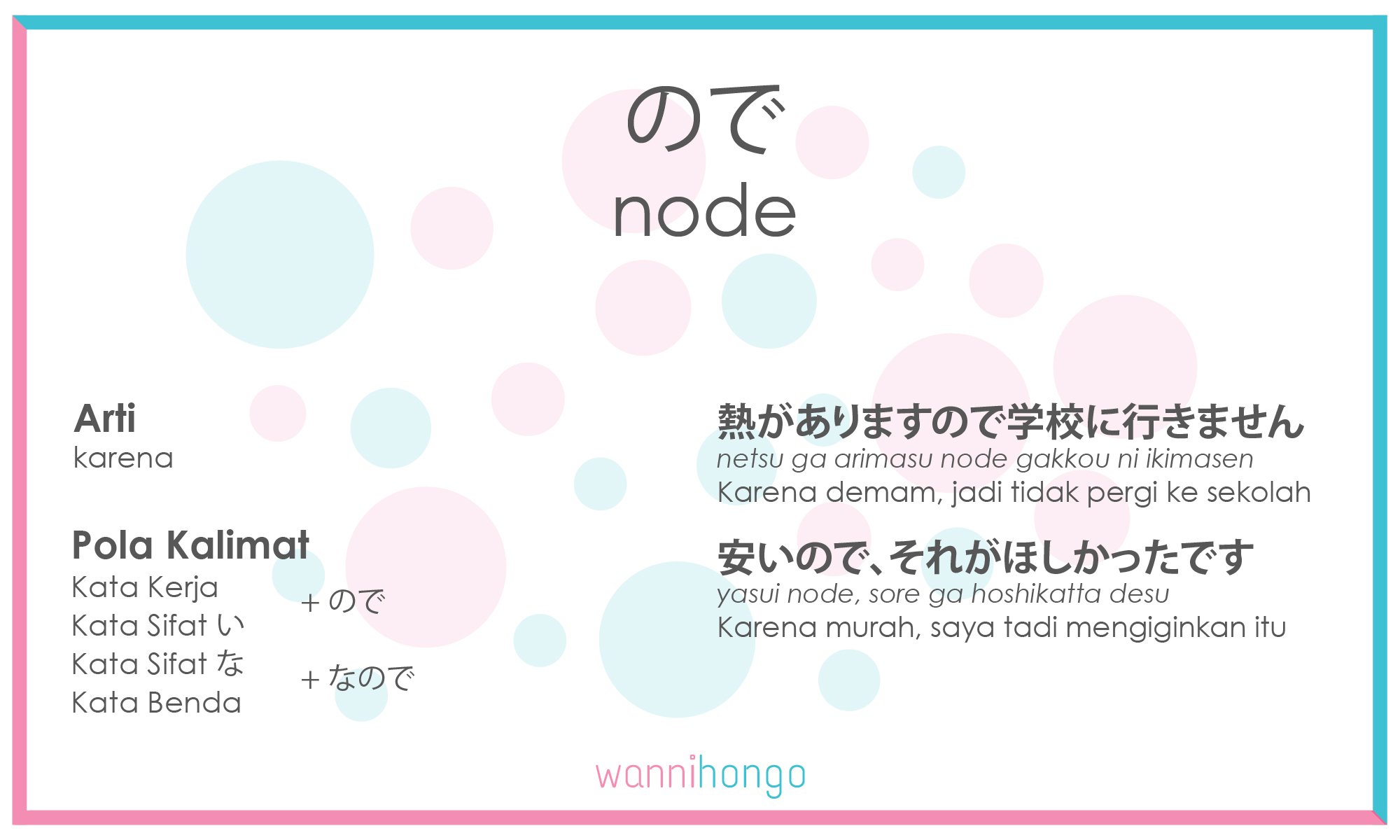 Arti ので (node) Tata Bahasa Jepang N5