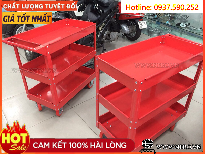 Xe đẩy dụng cụ 3 ngăn Npro Xe đẩy dụng cụ 3 ngăn Npro