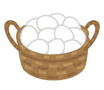 かごに入った卵のイラスト