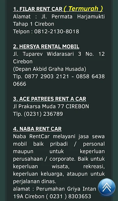 DAFTAR RENTAL MOBIL CIREBON RECOMENDED