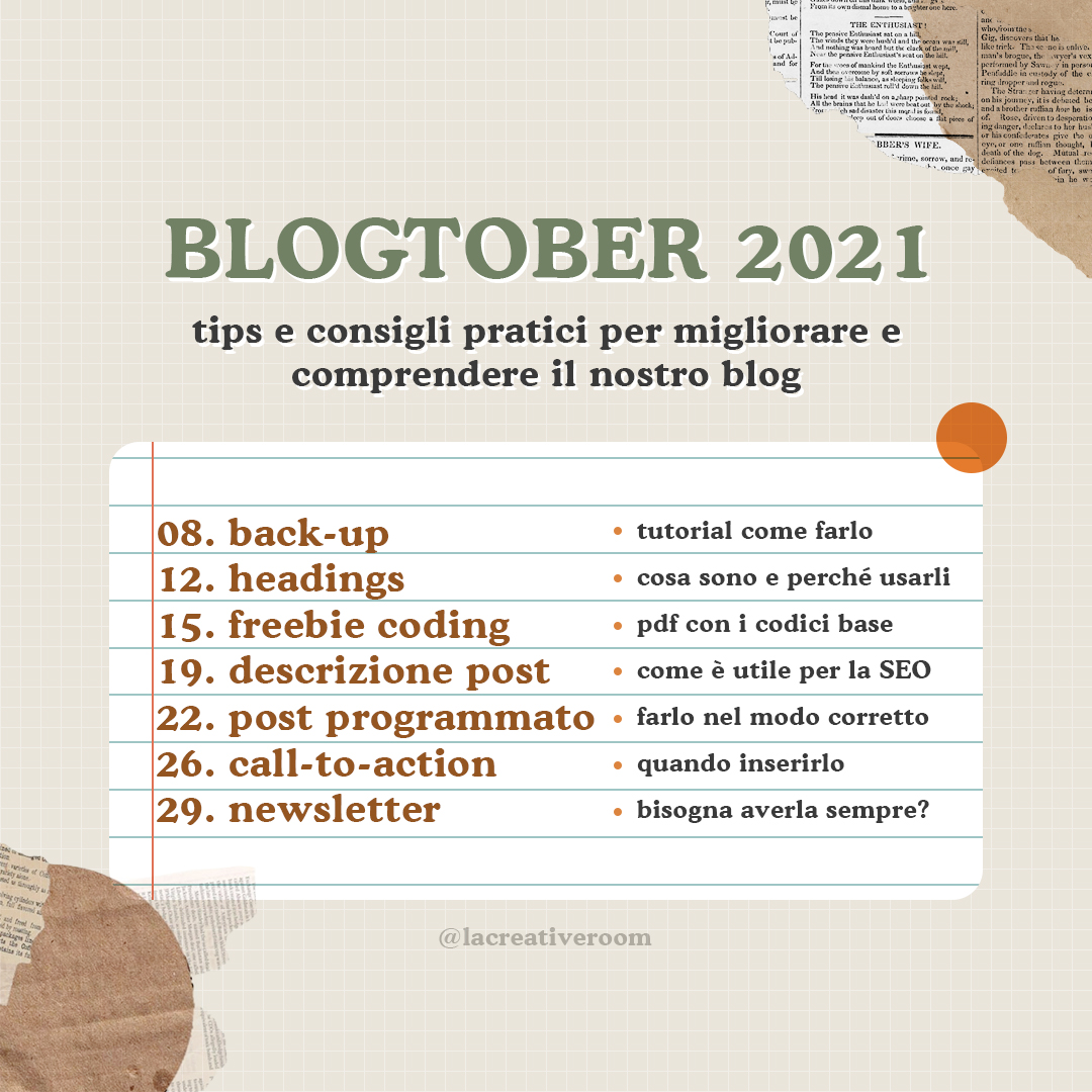 Blogtober 2021: consigli per migliorare e comprendere il tuo blog