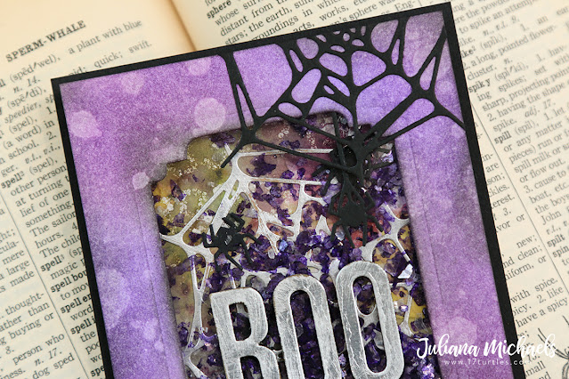 Halloween Boo Shaker Card by Juliana Michaels featuring Tim Holtz Sizzix Spider Web Thinlits